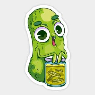 Pickle Cartoon Illustration Sticker